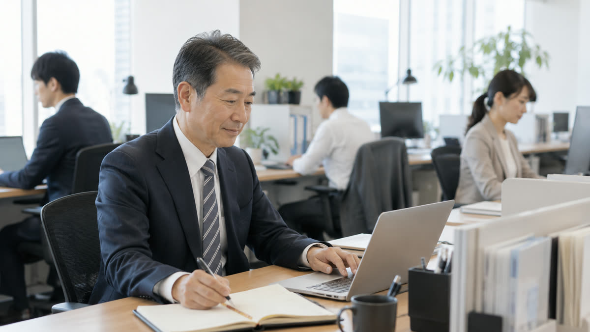 介護をしながら、通常どおり働いている社員