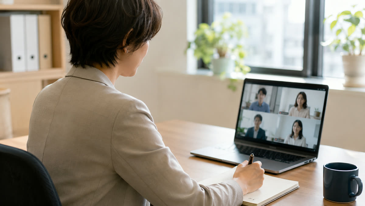 人事担当者がオンラインで打ち合わせをしている様子